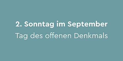 2. Sonntag im September – Tag des offenen Denkmals:  Seit 1993 findet am zweiten Sonntag im September der »Tag des offenen Denkmals» statt. Unter einem jährlich wechselnden Motto finden am Aktionstag eine Vielzahl kostenloser Veranstaltungen statt. Beispielsweise gibt es Sonderführungen in Museen, Gedenkstätten und an Lernorten.